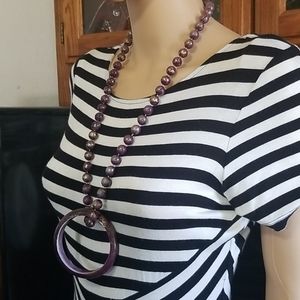 Women Fashion Purple Necklace And Bracelet Set
